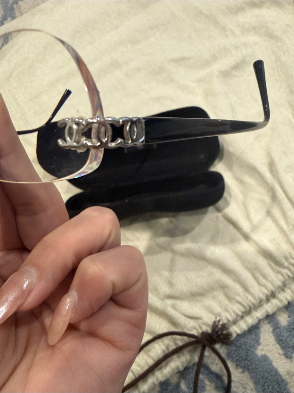 CHANEL Rimless Glasses with Silver Accents and Black Temples - Picture 4 of 8